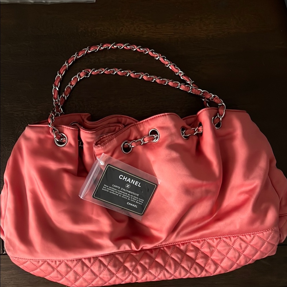 Chanel Pink Quilted Shoulder Bag with Braided Handles